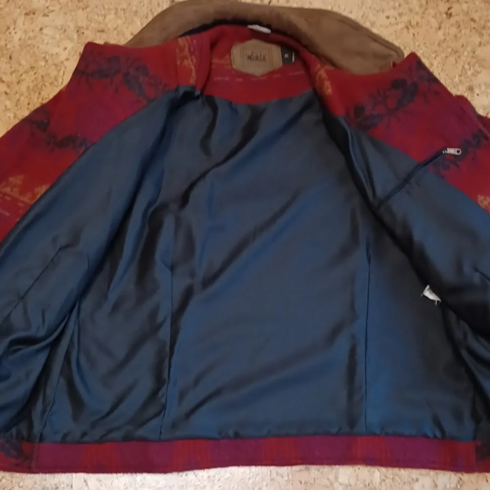 Woolrich Women's Vintage Red Floral Fully Lined Wool Blend Jacket Size XL - Picture 6 of 9